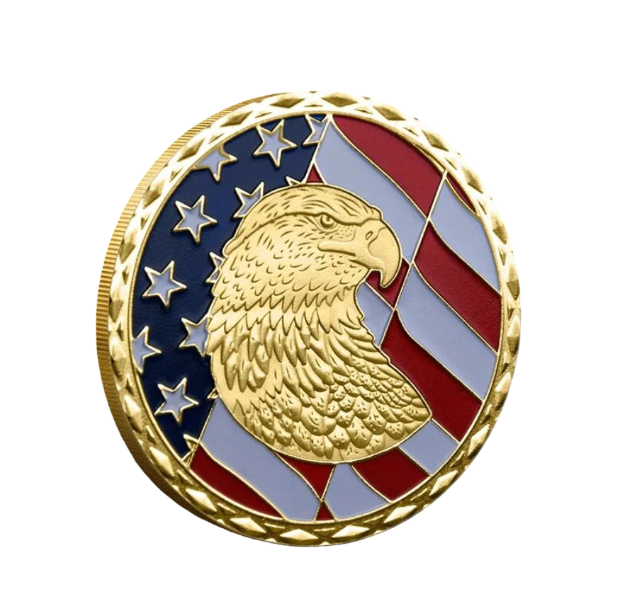 Gedenkmedaille „United States Air Force Veteran“ – USAF Gold Adler USA Militär Münze