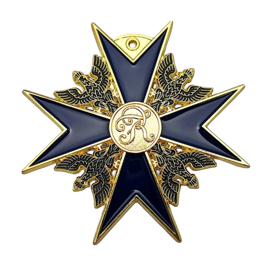 Malteserkreuz im preußischen Stil – Orden Replik Kreuz Gold Blau Adler Medaille
