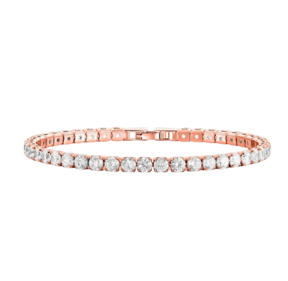 Edles Tennis Armband Schmuck Zirkonia Roségold plattiert (vergoldet)