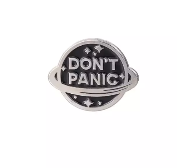 Pin „Don't Panic“ – Planet Anstecker