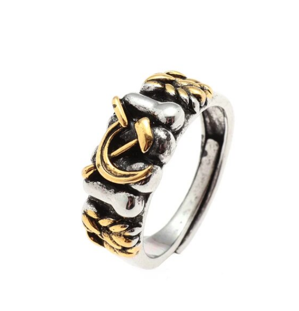 Ring Sowjetunion Hammer Sichel UdSSR Silber Gold Schmuck Größenverstellbar