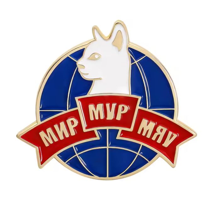 Pin „Weltraum-Katze“ – Originelles Design mit kyrillischem Wortspiel