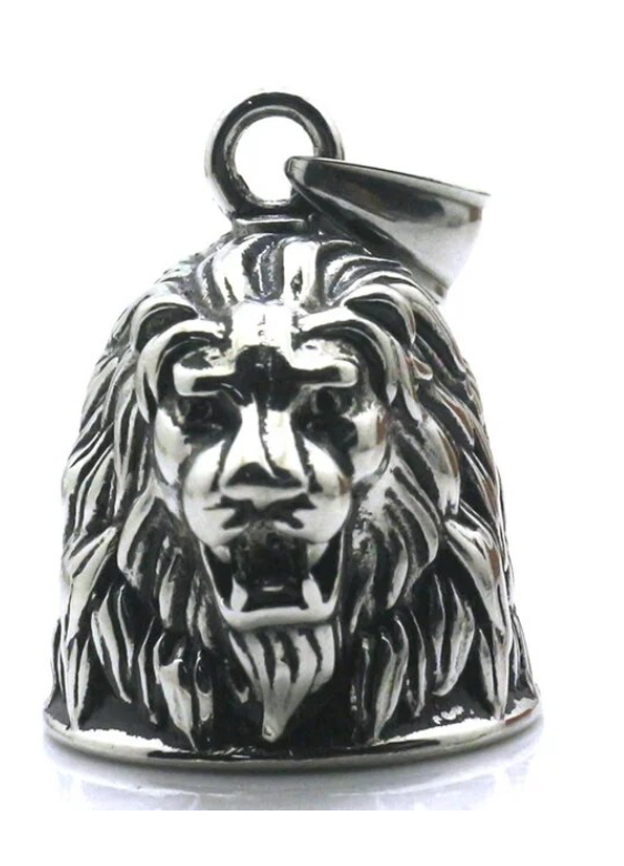Biker Bell Glocke Metall Anhänger Motorrad Löwenkopf Glücksbringer MC
