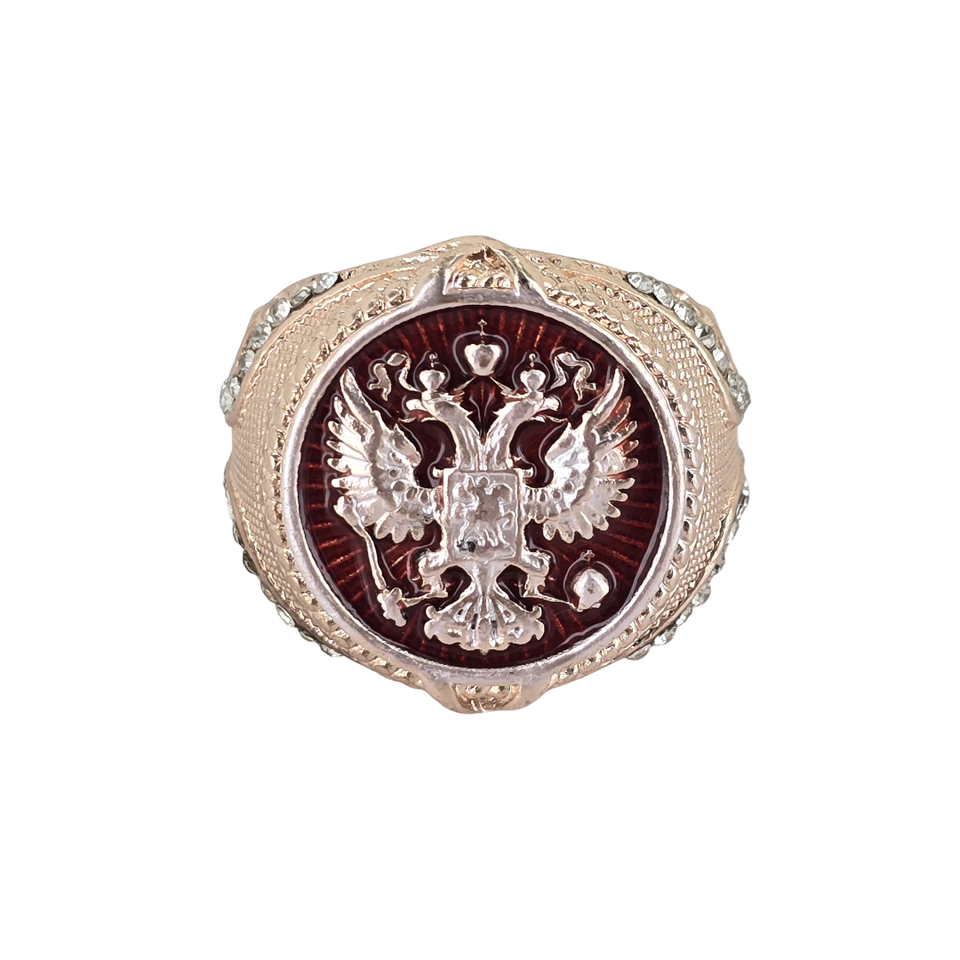 russischer Herren Siegelring Ring Russland UDSSR CCCP Doppeladler vergoldet