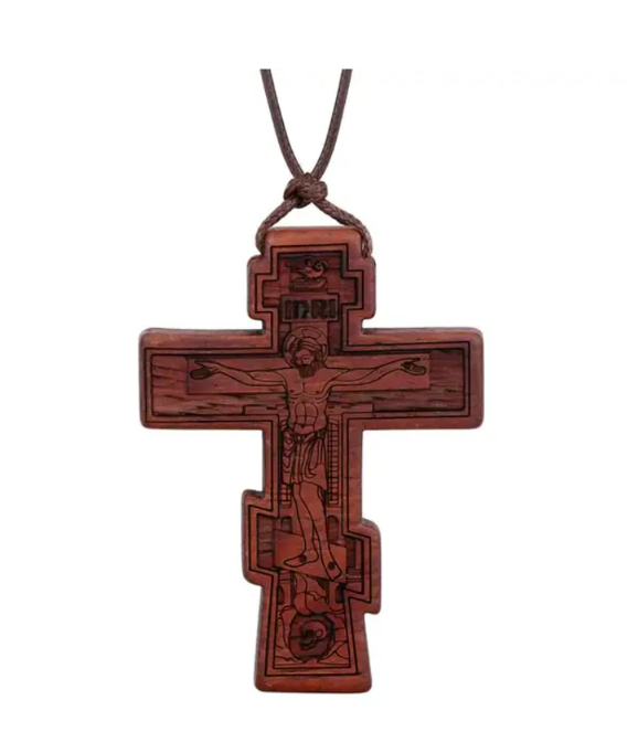 Kreuzkette Jesus Christus Kreuz Halskette Religion Kette Holz