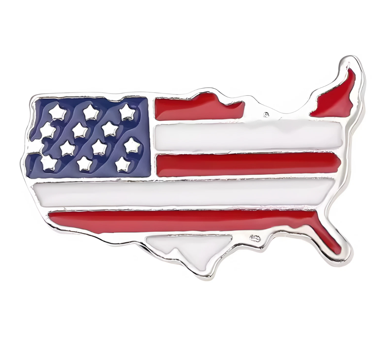 Pin „USA Map“ – Die Vereinigten Staaten im ikonischen Stars-and-Stripes-Design