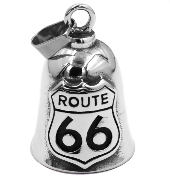 Biker Bell Glocke Metall Anhänger Motorrad Route 66 USA Glücksbringer MC