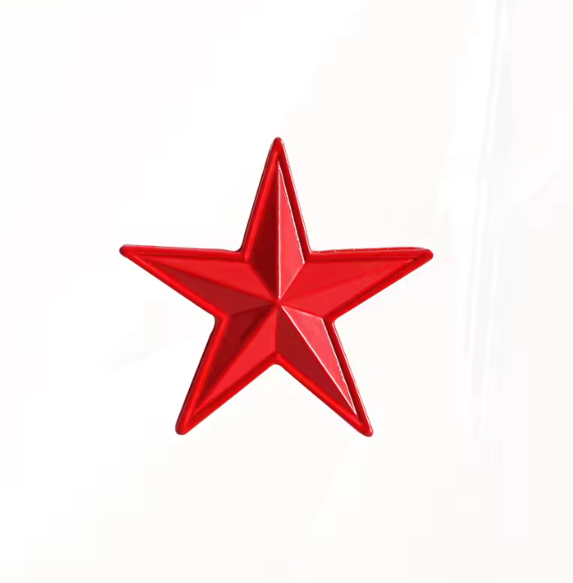 Anstecker „Roter Stern“ – Klassisches Symbol in 3D-Optik