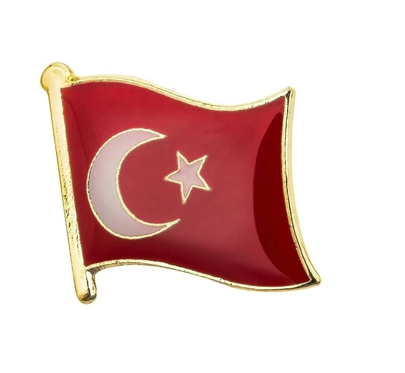 Türkei Flaggen-Pin „Ay-Yıldız“ – Klassisches Design in Gold-Optik