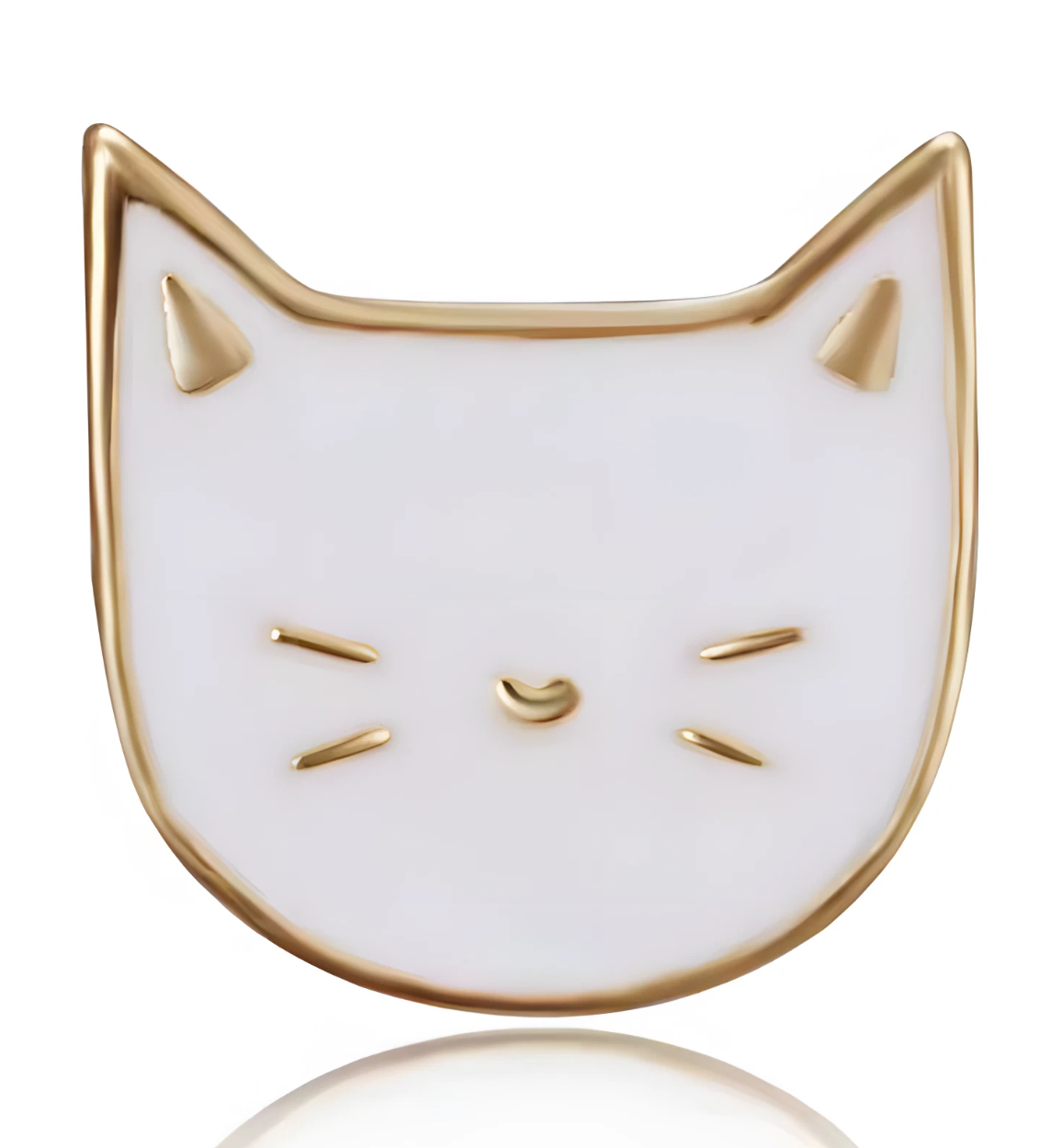 Pin „Minimalistische Katze“ – Süßes Design in Weiß & Gold-Optik