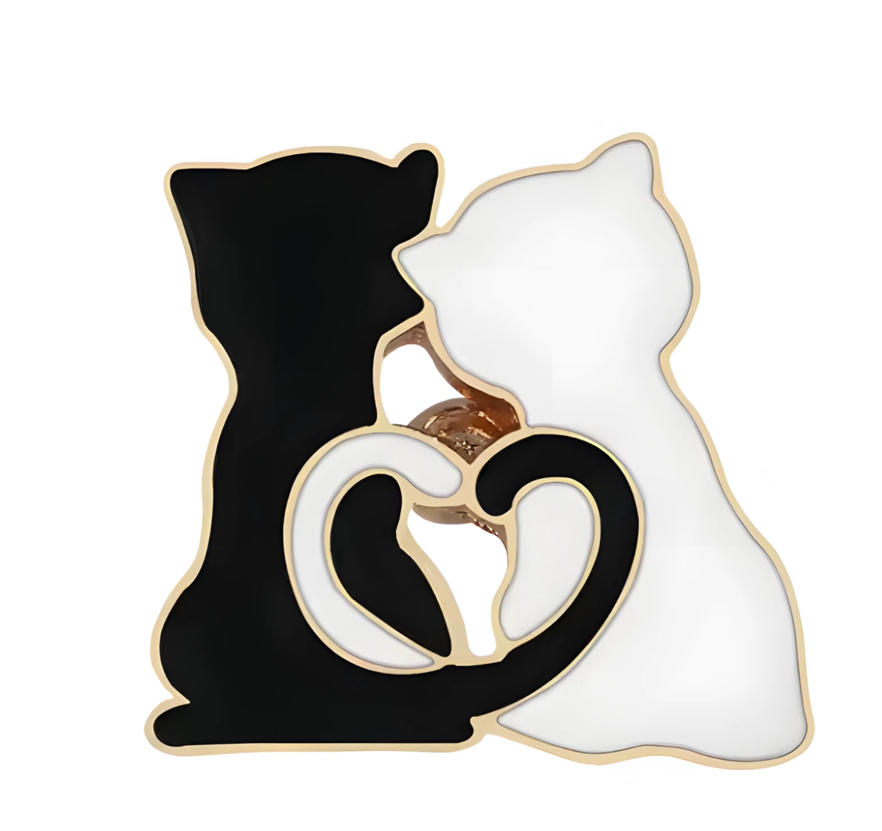 Pin Zwei Katzen in Schwarz & Weiß  – Niedlicher Katzen Anstecker