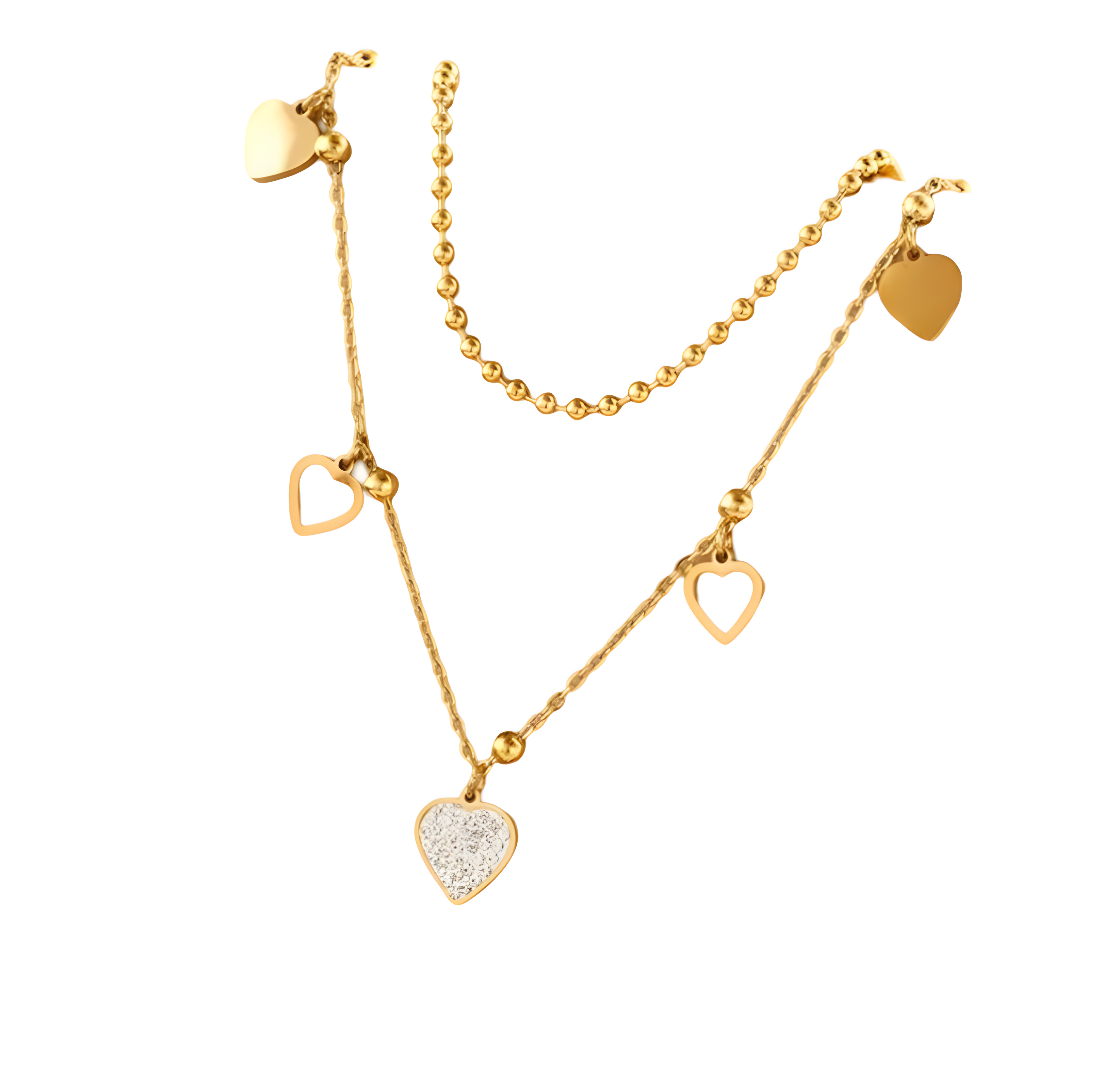 Hübsche Halskette Herz Schmuck Gold plattiert (vergoldet)
