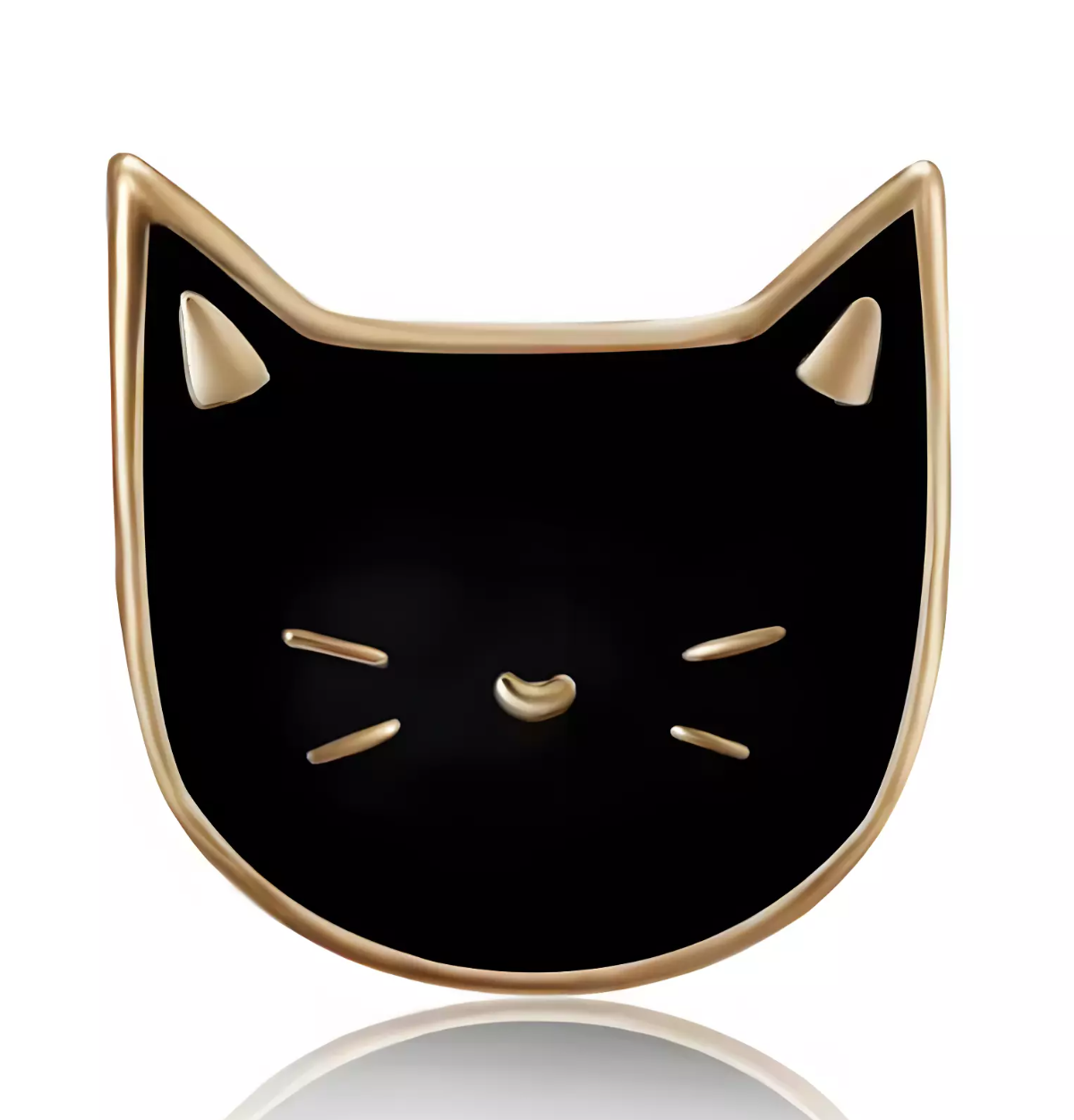 Pin „Minimalistische Katze“ – Süßes Design in Schwarz & Gold-Optik